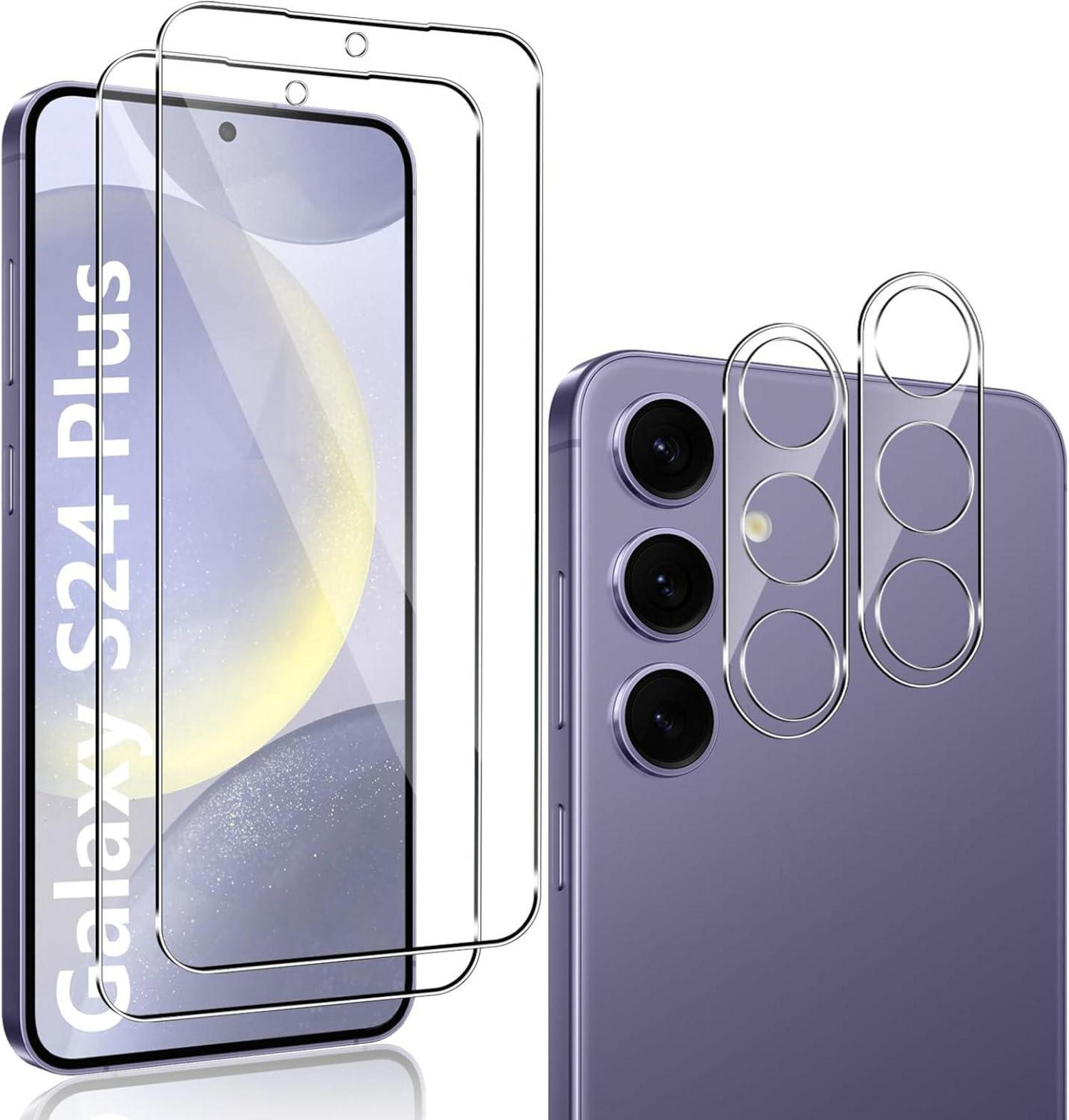 2x QULLOO Panzerglas für Samsung Galaxy S24 Plus Display & Kamera