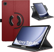 Drehbare Hülle für Samsung Galaxy Tab A9+ 11 Zoll 2023 - Weinrot