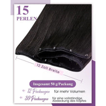 Echthaar Tressen Schwarz 55cm - Micro Weft Haarverlängerung
