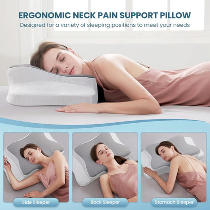 Orthopädisches Memory-Schaum Nackenstützkissen, Konturdesign, für alle