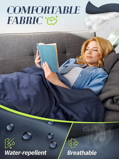 Ultraleichter Schlafsack mit kleinem Packmaß für Camping Blau