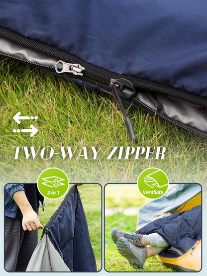 Ultraleichter Sommer Schlafsack 900g, kleines Packmaß, Outdoor Camping Blau