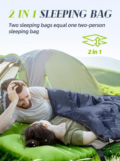 Ultraleichter Schlafsack 900g kleines Packmaß für Camping Blau