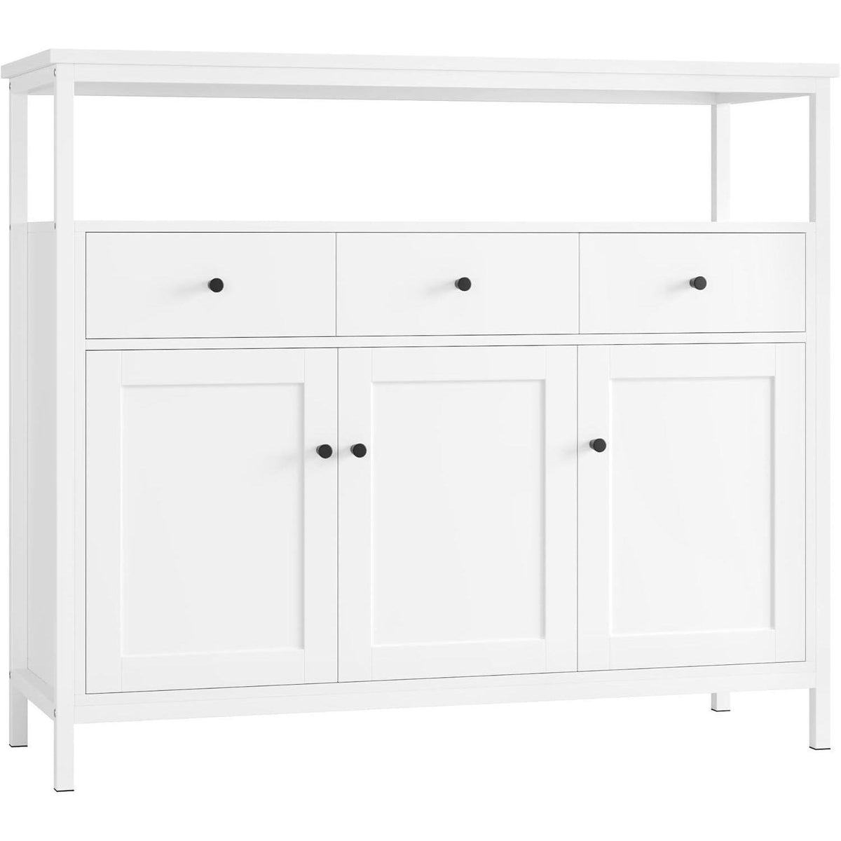 Weißes Sideboard mit 3 Schubladen & 3 Türen – Küchenkommode
