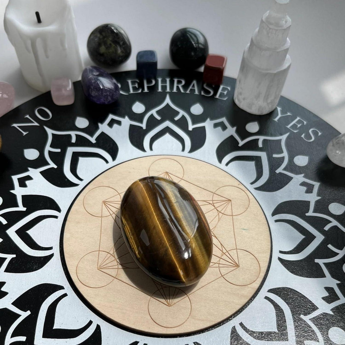 Tigerauge Schmuckstein poliert, oval, 2.4 Zoll, Massage & Meditation