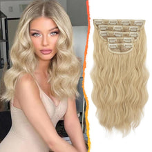 Clip in Extensions 35cm Blond Wellige Haarverlängerung 5PCs