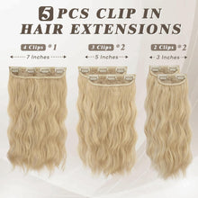 35cm Blond Wellige Clip in Extensions 5-teilig - Hochwertige
