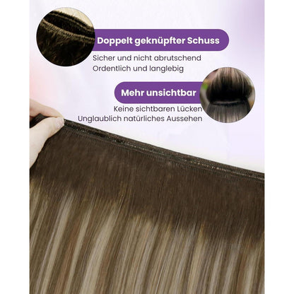 Echthaar Tressen Balayage Blond & Braun 45cm - 100g