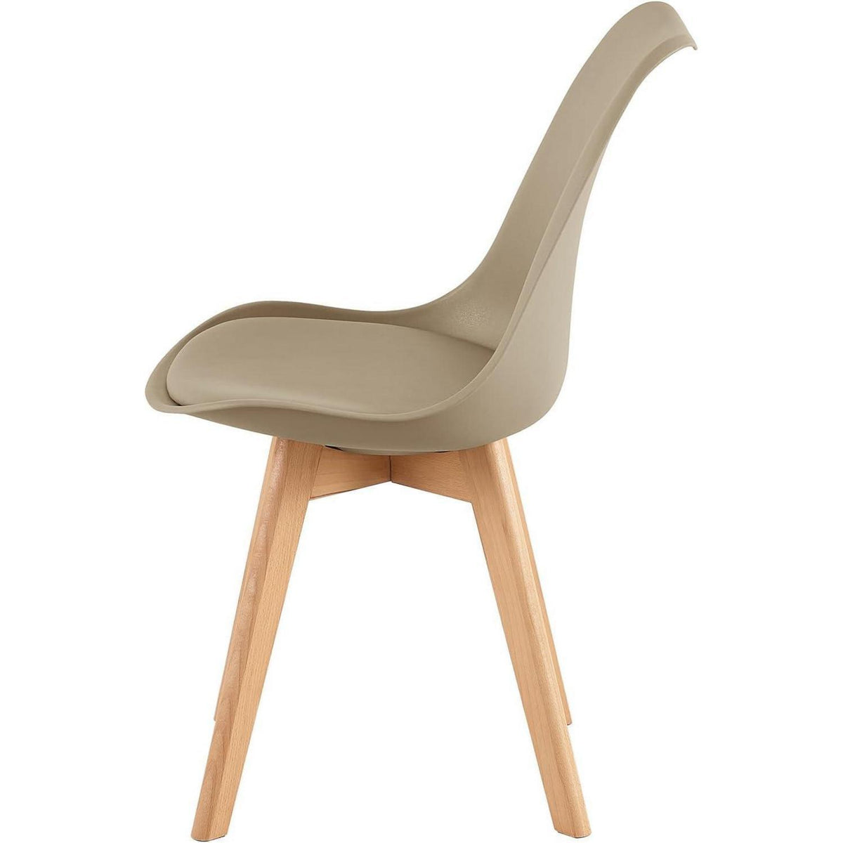 Skandinavische Esszimmerstühle Set 8 – Gepolstert, Khaki