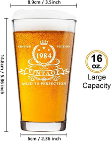 Bierglas 40. Geburtstag 1984 Vintage in Fassbox 480ml