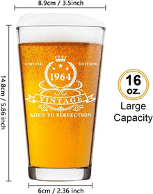 Bierglas 1964 Vintage im Holzfass, 60. Geburtstagsgeschenk