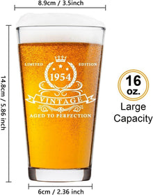 Vintage 1954 Bierglas 480ml in Holzfassbox - Geschenk zum