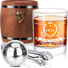 Whiskyglas-Set 1974 Geburtstagsgeschenke in Fassboxremium