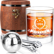 Whiskyglas Geschenkset 1994 in Fassbox - Geburtstagsgeschenk 30 Jahre