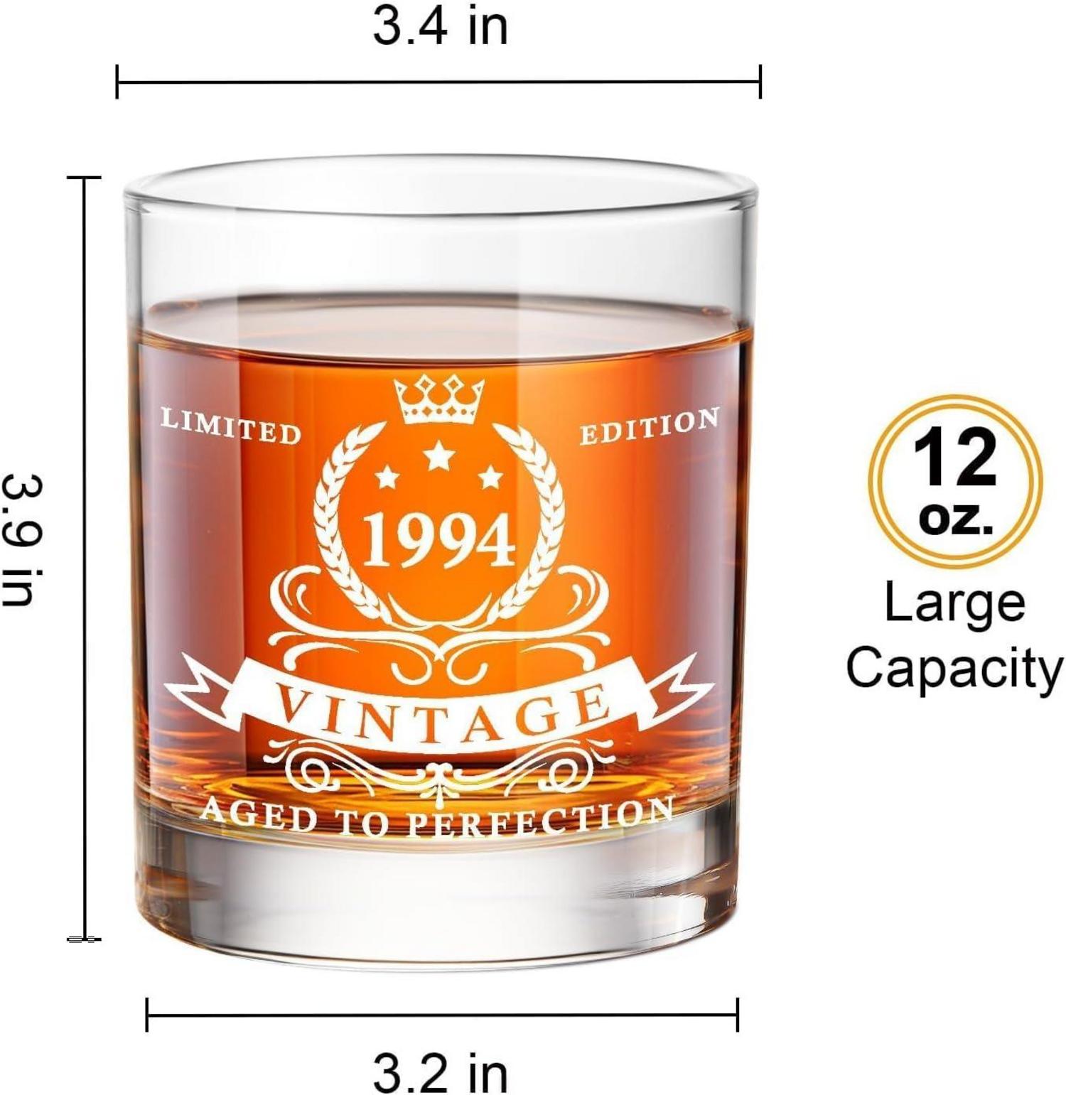 Whiskyglas Geschenkset 1994 in Fassbox - Geburtstagsgeschenk 30 Jahre