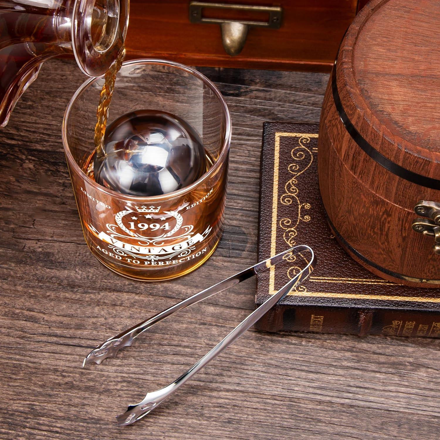 Whiskyglas-Set zum 30. Geburtstag in Fassbox 1994 - Premium-Qualität