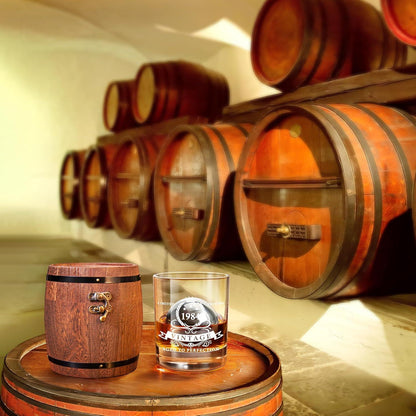 Whiskyglas 1984 Geburtstagsgeschenk Set Männer Fassbox 40 Jahre