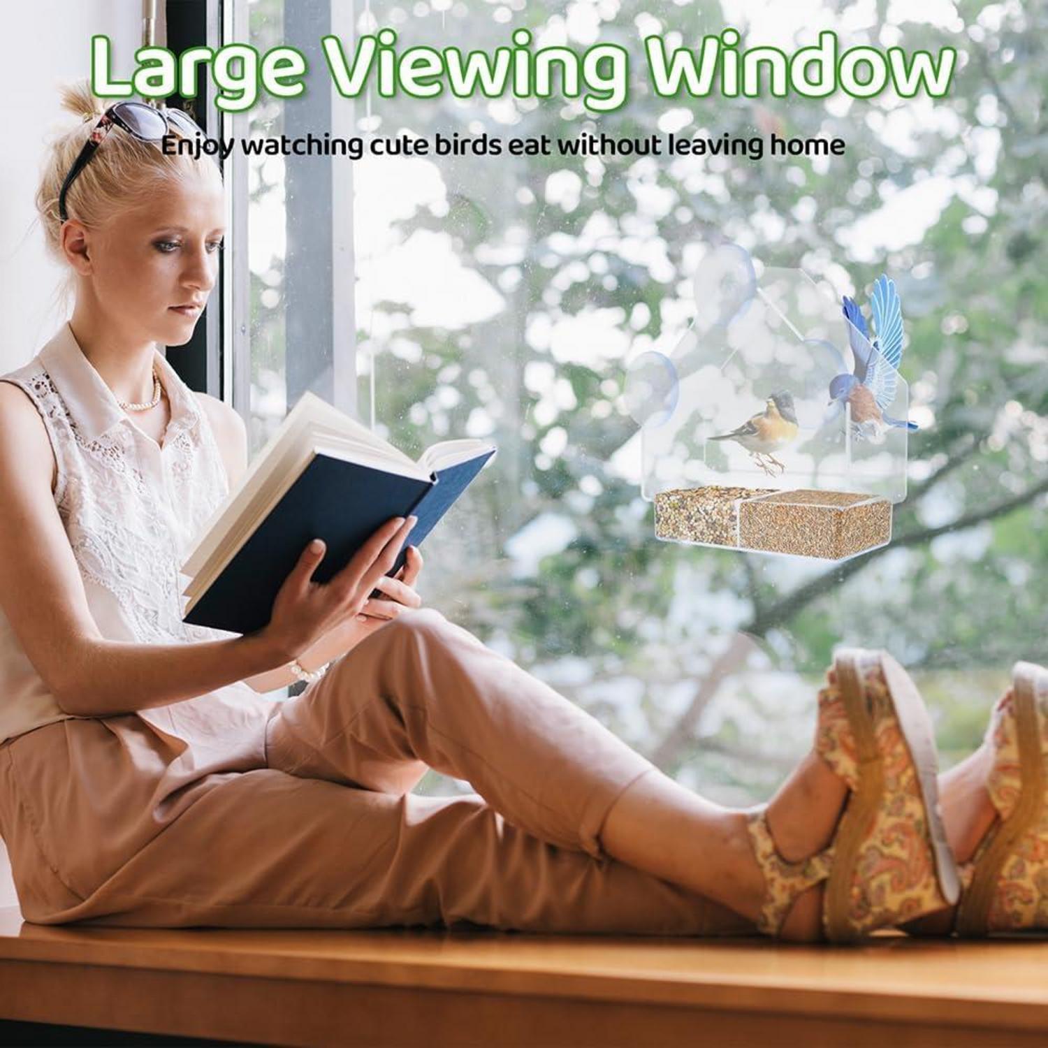 Transparentes Acryl Vogelfutterhaus für Fenster mit