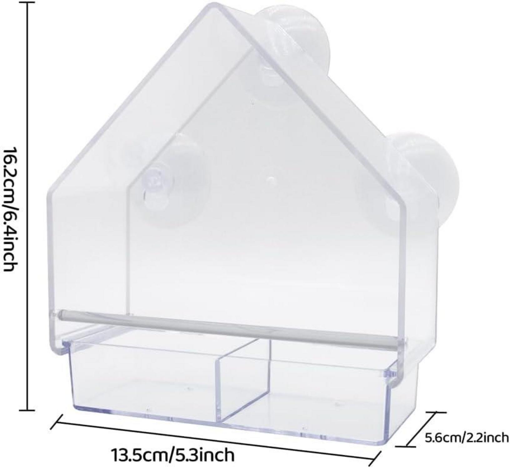 Vogelfutterstation Fenster Futterhaus Acryl Transparent Saugnäpfen