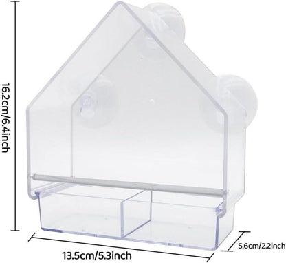 Vogelfutterstation Fenster Futterhaus Acryl Transparent Saugnäpfen