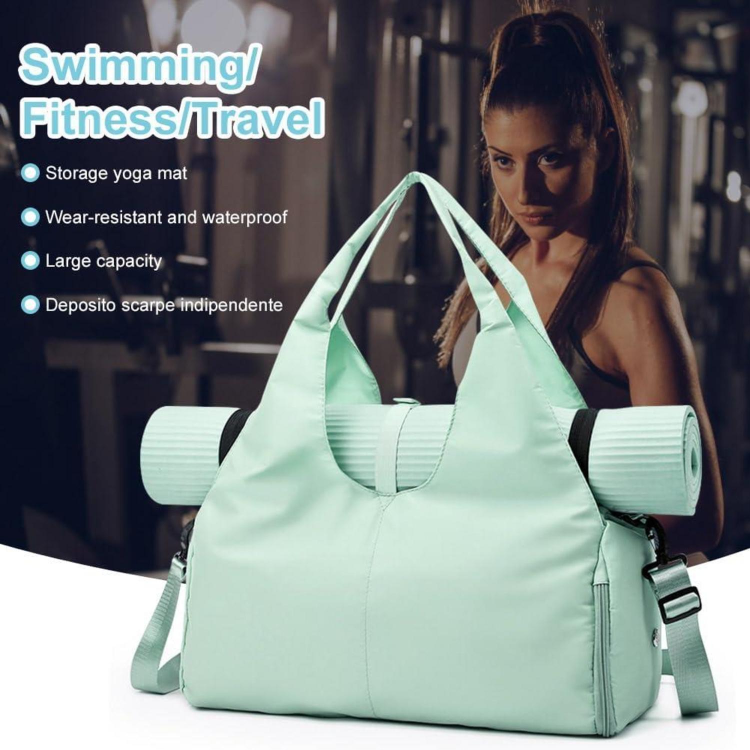 Sporttasche mit Schuhfach & Nassfach, Groß Gym Tasche für Damen und