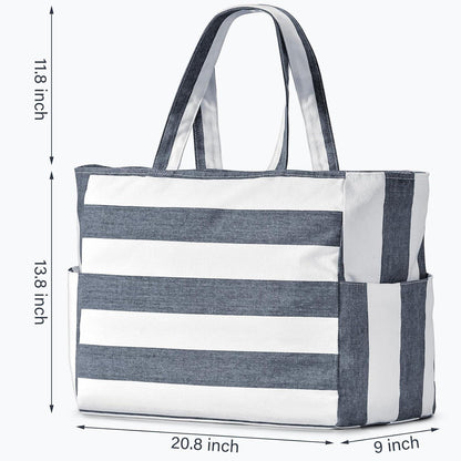 Große Strandtasche Damen XXL Handtasche wasserfest 40l Multifunktionale Umhängetasche Reisetasche Sporttasche Badetasche Tasche Strand Family Gift