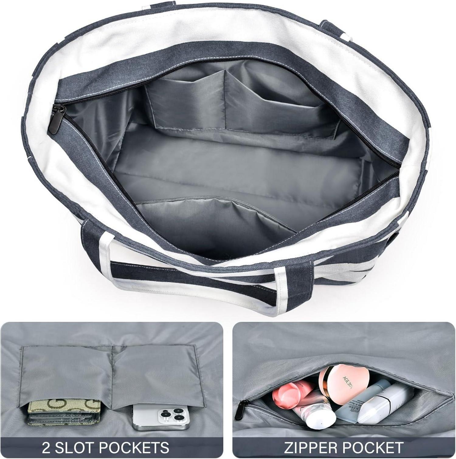 Oscaurt Strandtasche Damen Groß Tote Bag Umhängetasche 40LUrlaub Familie