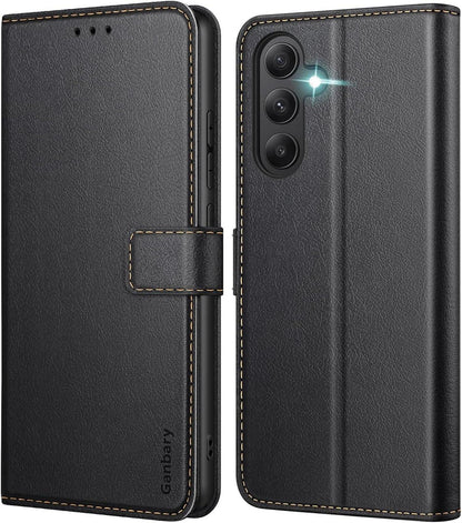 Samsung Galaxy A55 5G Leder Klapphülle mit Kartenschlitzen und