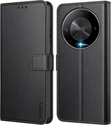 Honor Magic6 Lite Handyhülle Leder Klapphülle Schwarz