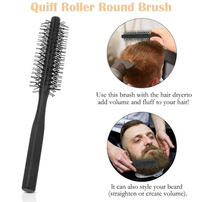 Haarbürsten Set Männer Styling 7-teilig Rundbürste Kamm Texturkamm