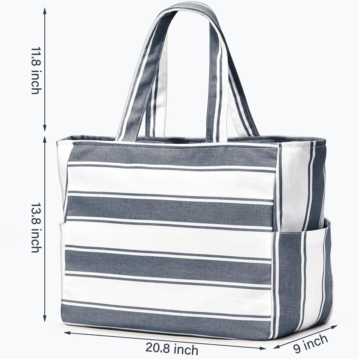 XXL Strandtasche Damen Tote Bag wasserdicht 40L Familien Reisetasche Groß Geschenk für Frauen mit Reißverschluss Sport Umhängetasche