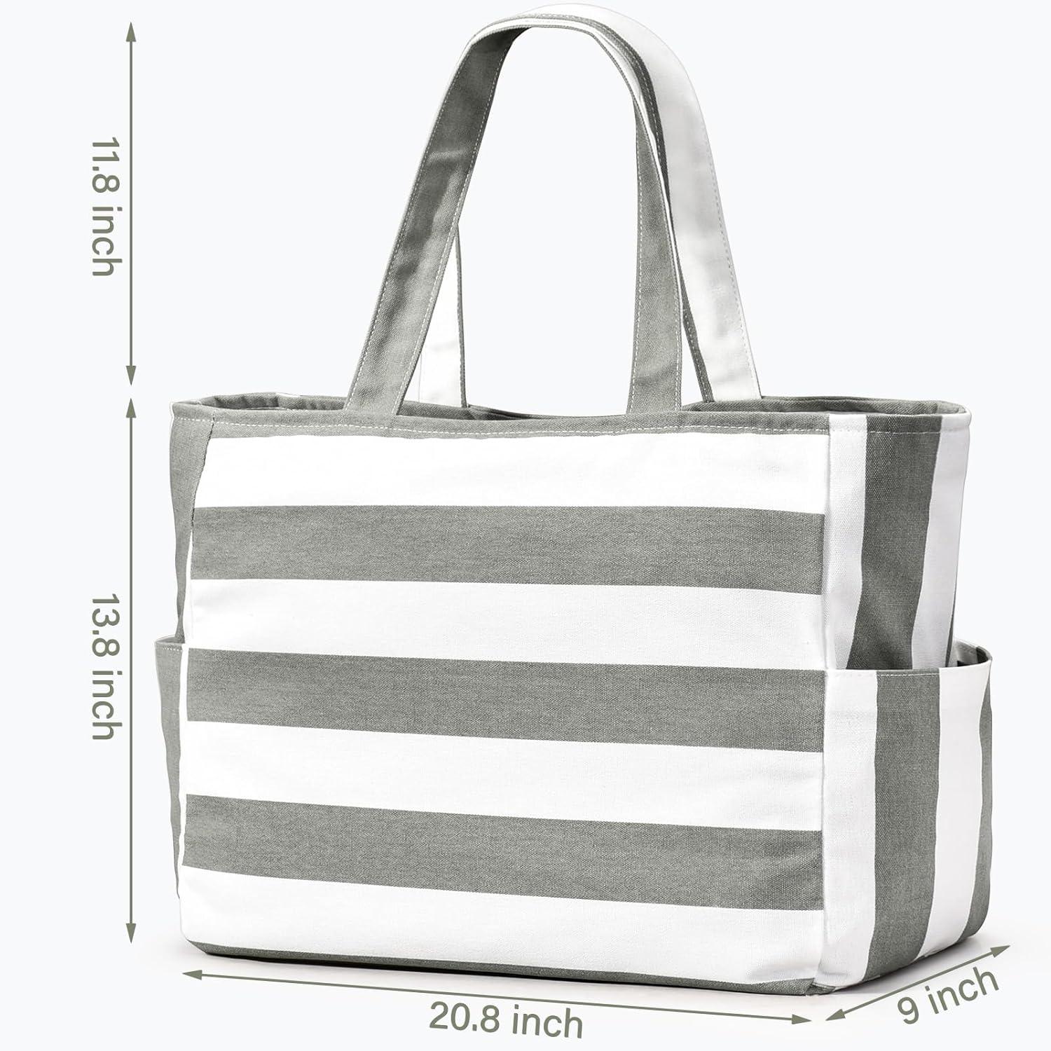 Große Strandtasche XXL Damen Canvas Tote Bag wasserdicht 40L multifunktional