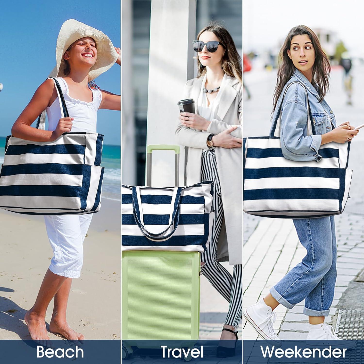 Groß Strandtasche Damen XXL Tote Bag Wasserdichte Badetasche 40L