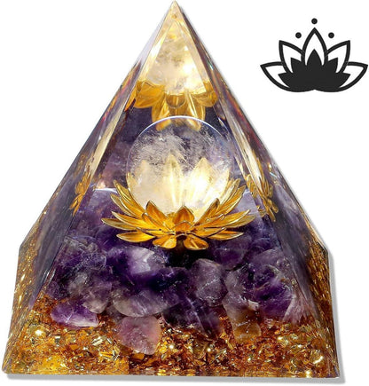Amethyst Orgonit Pyramide Lila Stein Lotus Kristalle Energie