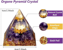 Amethyst Orgonit Pyramide Lila Stein Lotuskristall Reiki