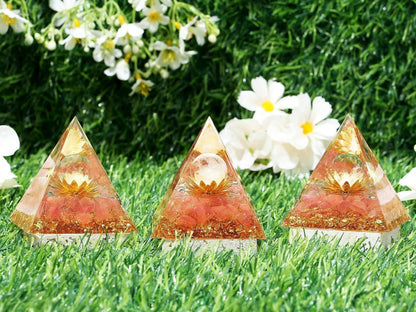 Kristalle Orgonit Pyramide Wassermelone Turmalin Lotus Edelsteine Positiv Energie Spirituelle PyramideIMARYBY