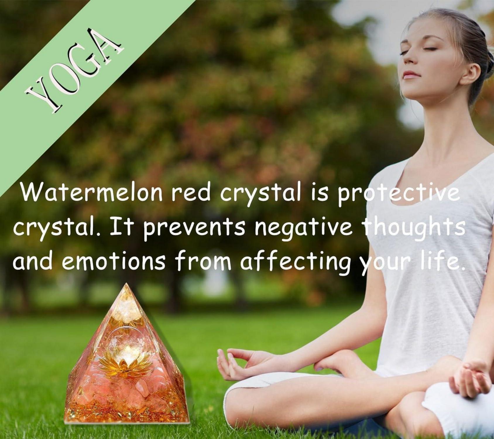 XIANNVXI Orgonit Pyramide Wassermelone Turmalin Kristalle Positive Energie