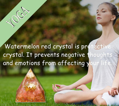 XIANNVXI Orgonit Pyramide Wassermelone Turmalin Kristalle Positive Energie