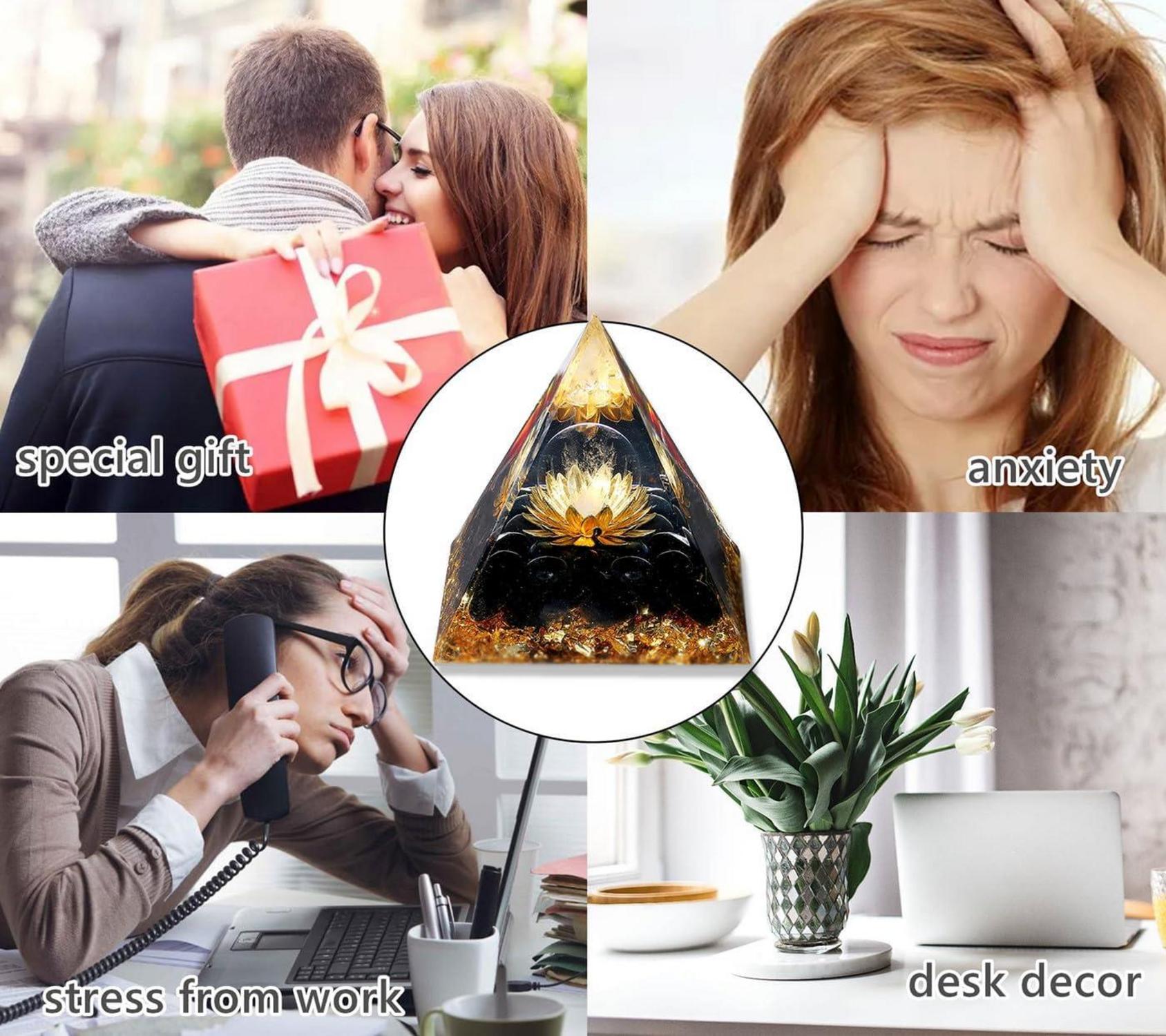Obsidian Orgonit Pyramide Schwarz Stein Kristalle Lotus Inspirierend
