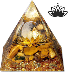 Tigerauge Stein Pyramide Orgonit Kristalle Lotus Positive Energie