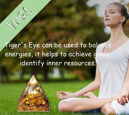 Tigerauge Stein Pyramide Orgonit Lotus Edelsteine