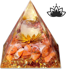 Kristall Pyramide Orgonit Karneol Rot Lotus Energie Spirituell