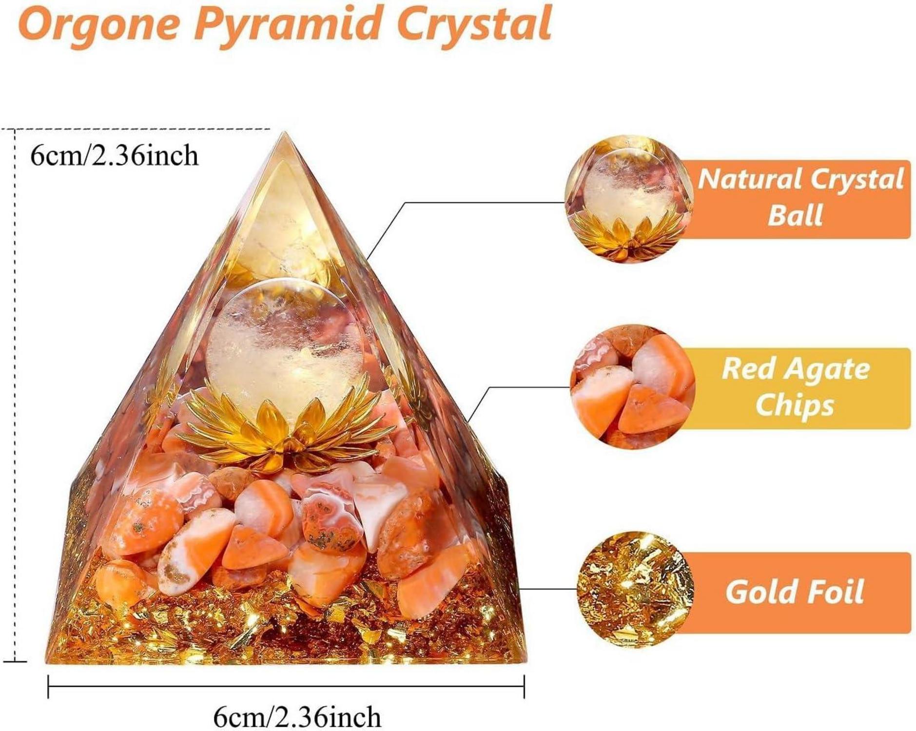 Kristall Pyramide Orgonit Karneol Roter Achat Lotus Positive