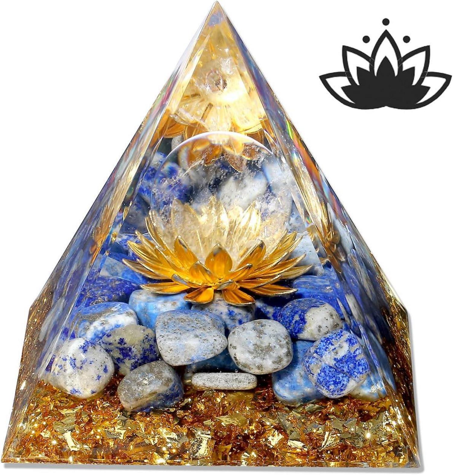 Lapislazuli Stein Orgonit Pyramide Kristalle Lotus Positive Energie