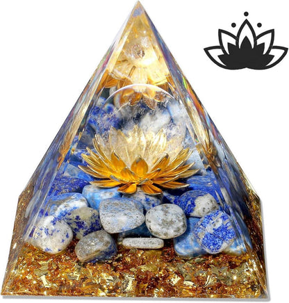 Lapislazuli Stein Orgonit Pyramide Kristalle Lotus Positive Energie