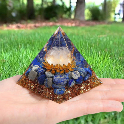 Lapislazuli Stein Orgonit Pyramide Kristalle Lotus Positive Energie