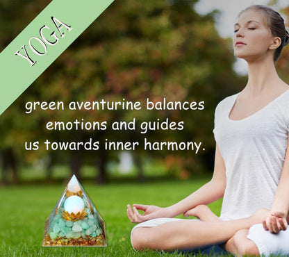 XIANNVXI Grün Aventurin Kristall Pyramide Orgonit Lotus Energie Healing