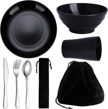Camping Besteck Set wiederverwendbarer Becher Schalen Teller