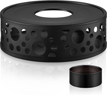 Edelstahl Teewärmer mit Teelichthalter | Kaffeewärmer, Schwarz