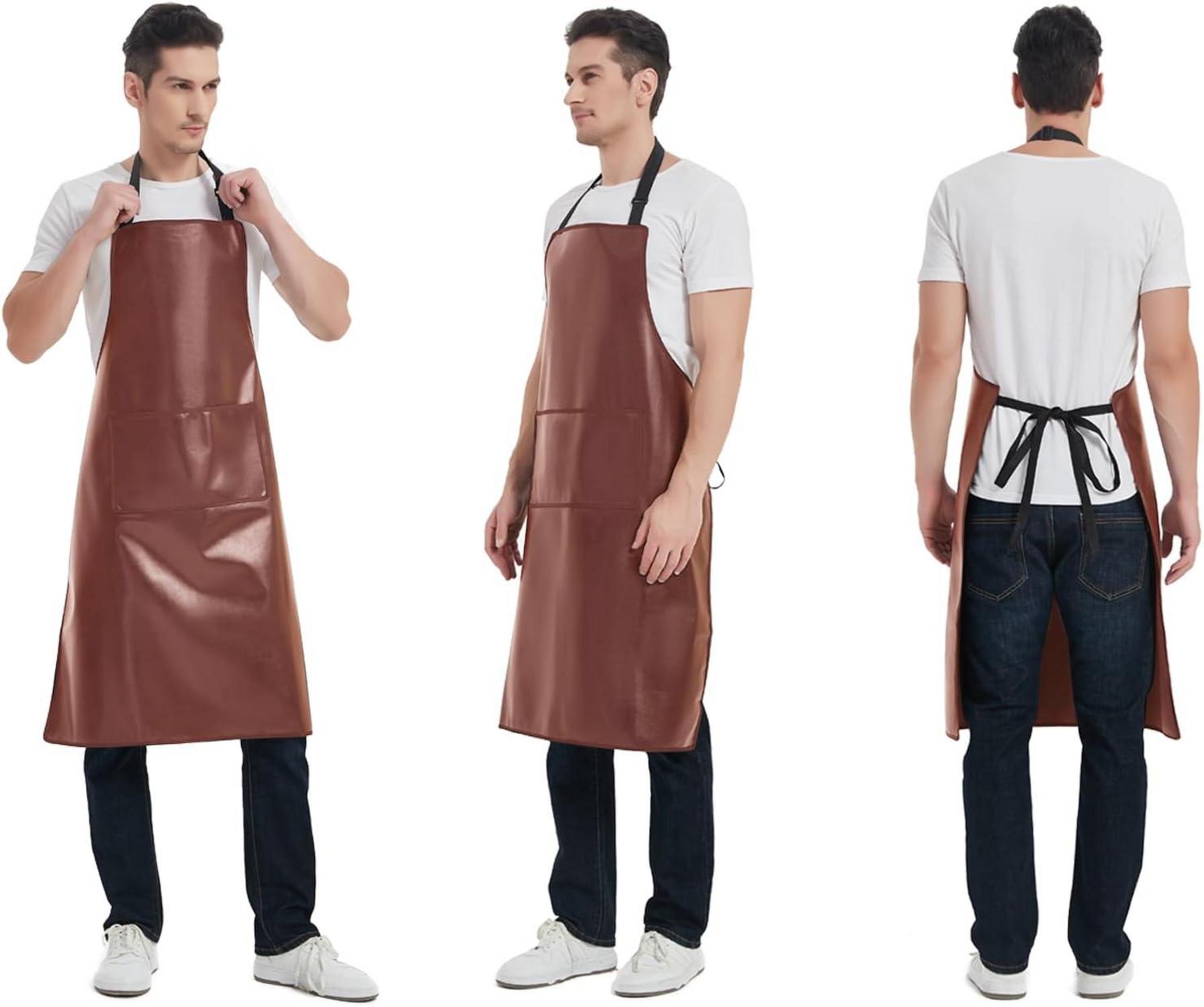 Wasserdichte Kunstleder Arbeitsschürze Große Taschen, Übergröße